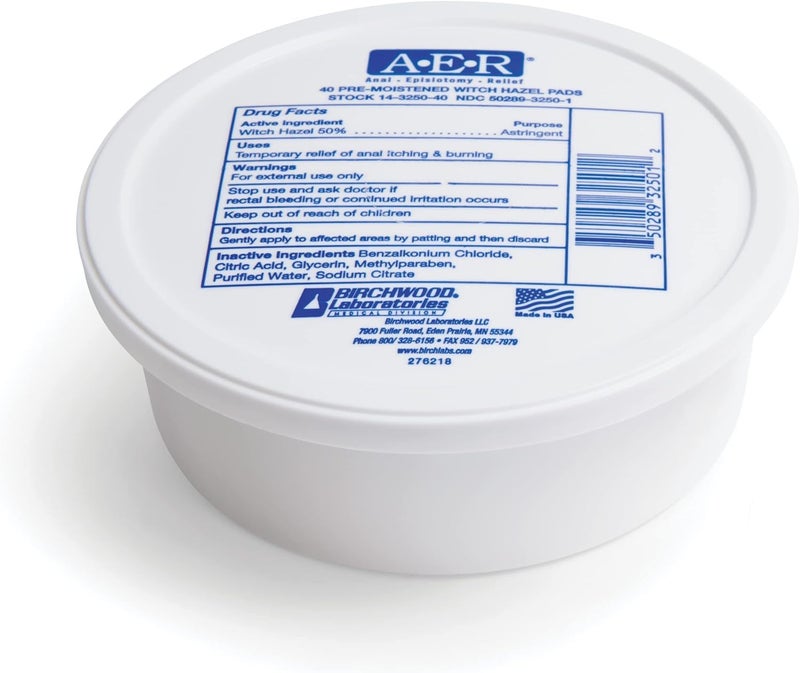AER Pre-Moistened Witch Hazel Pads - 40 EA, Pack of 3 - Image 1